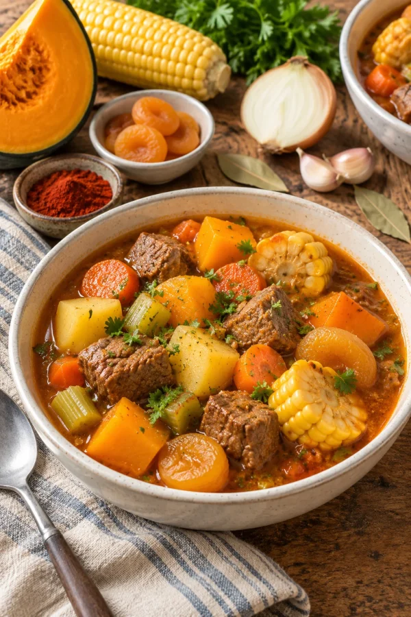 Deliciosa carbonada criolla con carne y verduras
