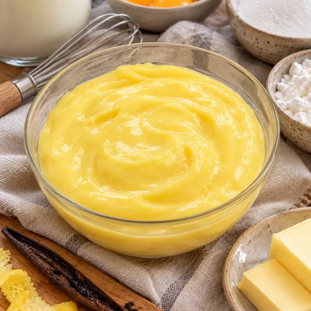 Crema pastelera casera con vainilla y limón