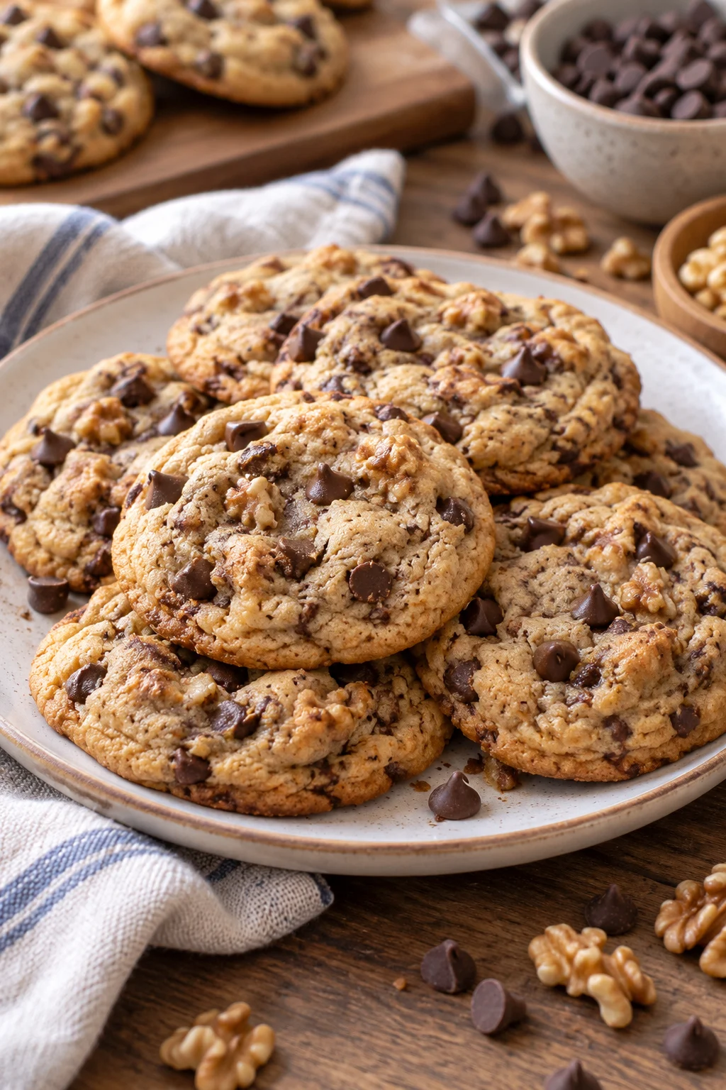 Galletas de mantequilla con chispas en un plato decorativo