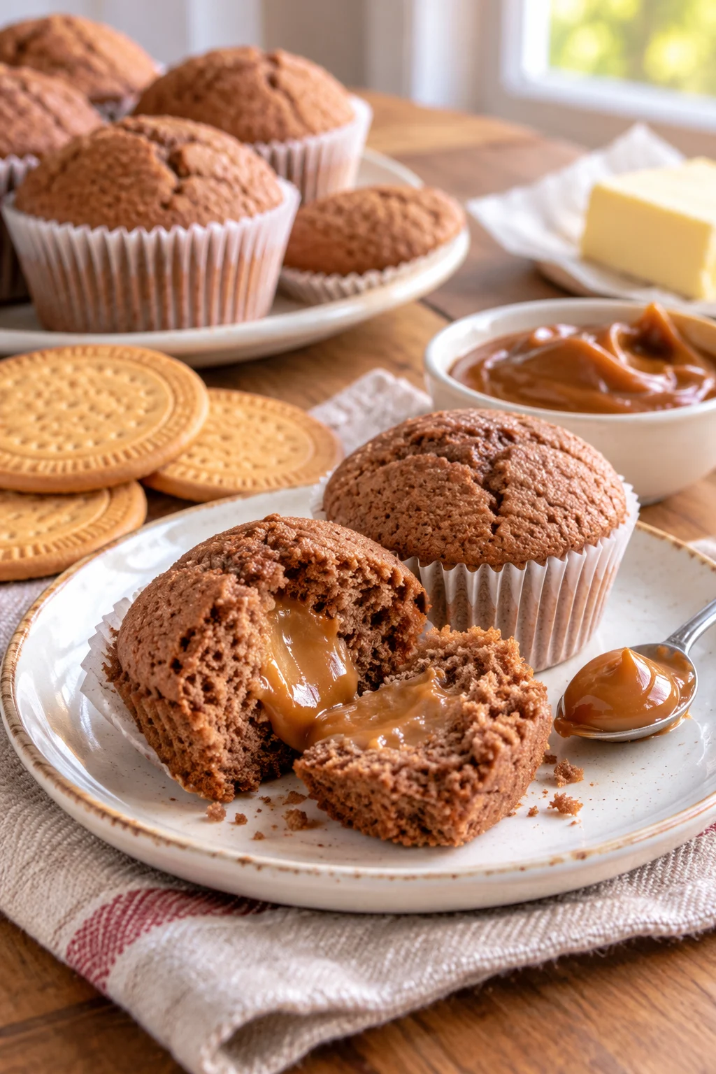 Magdalenas galletas: Magdalena galletas rellena de dulce de leche