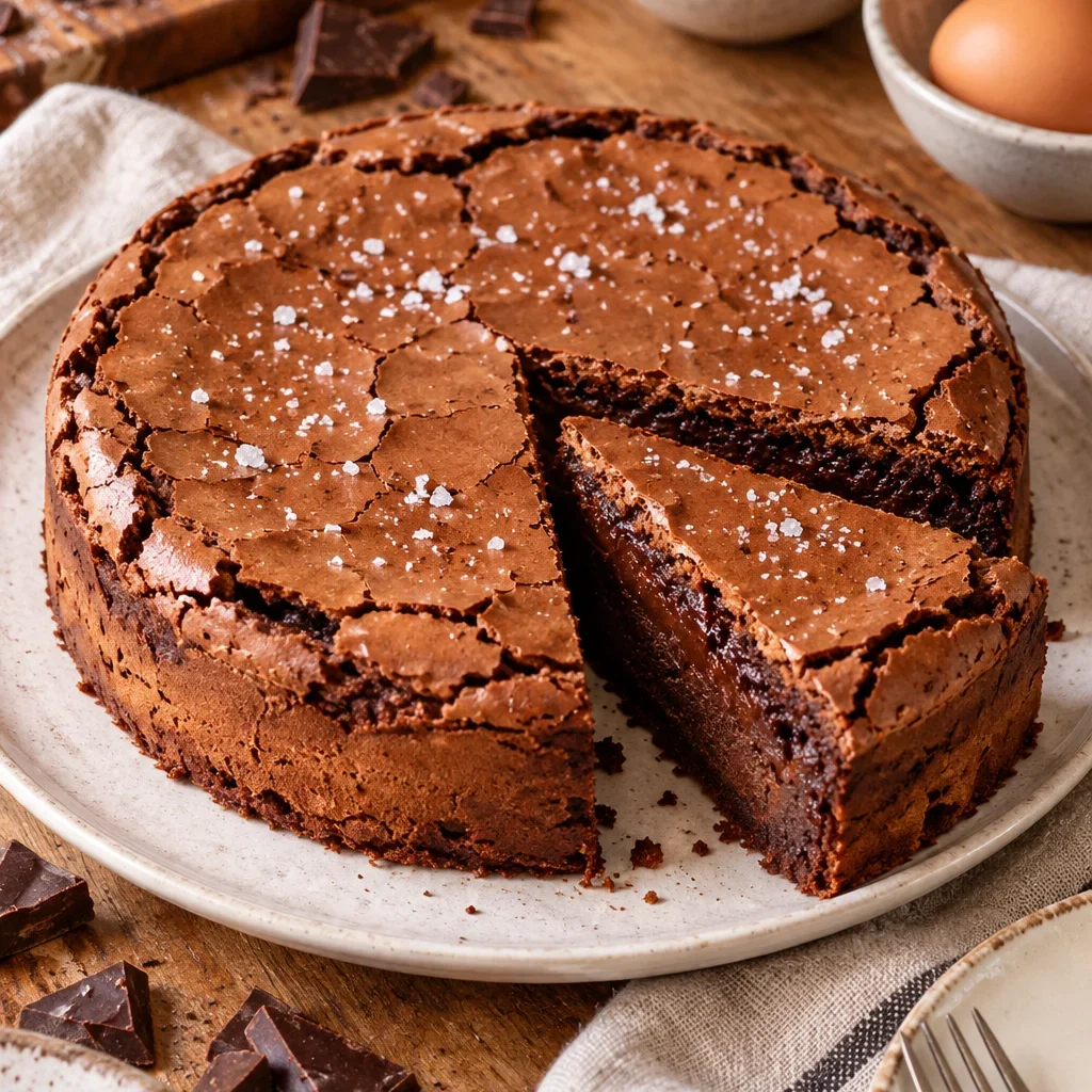 Pastel de chocolate cremoso en un plato decorado