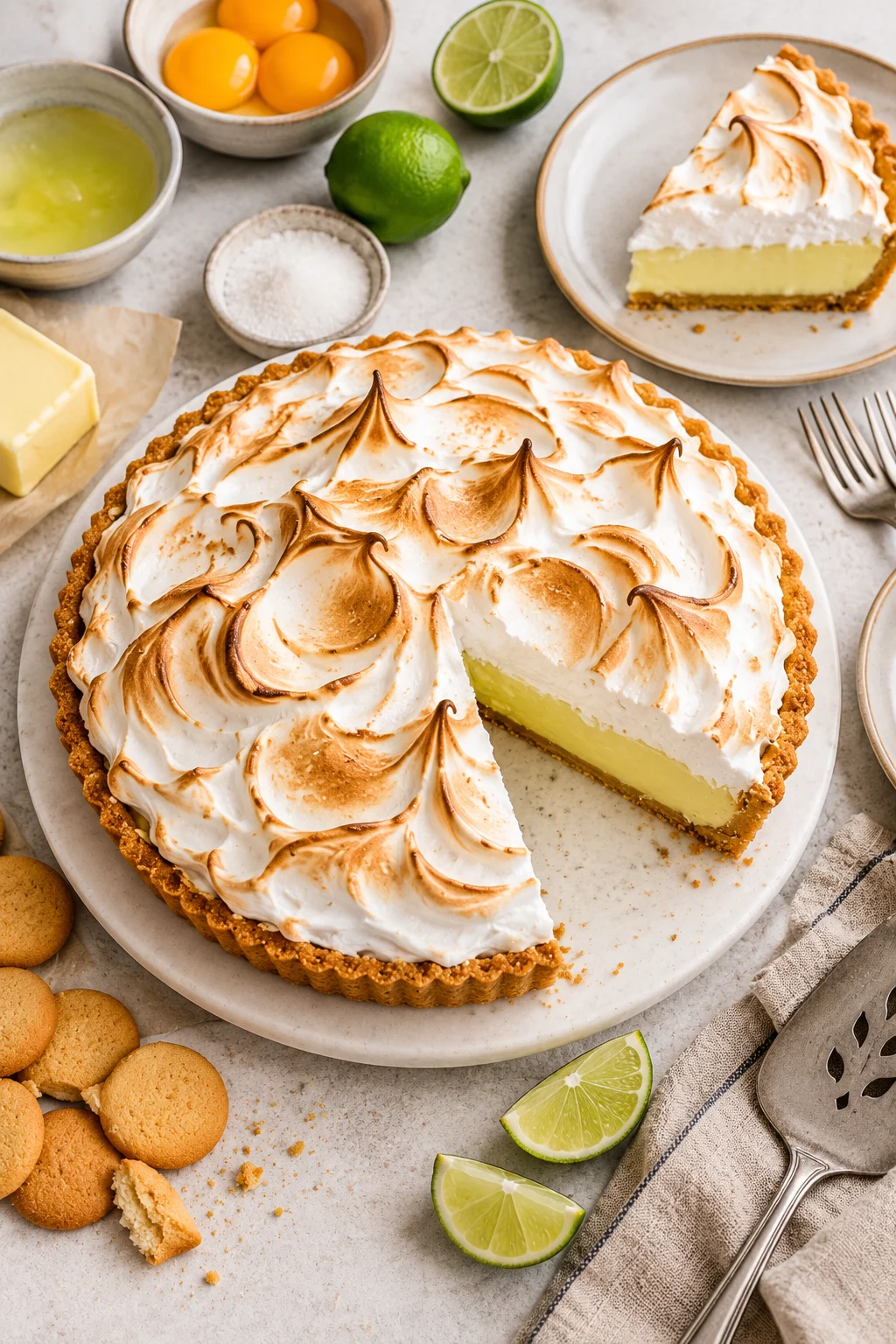 Delicioso pay de limón con merengue dorado